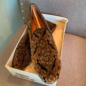 Vintage NIB Galo Velvet Paisley Loafers Size 11